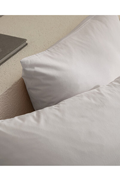 Madame Coco Manon Set of 2 Plain Pillowcases - 100% Cotton, Ranforce, Stone