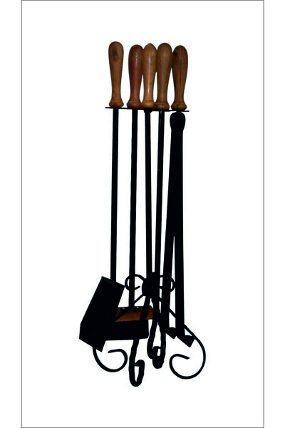 onart şömine Ağaç Saplı Şömine Maşa Takımı