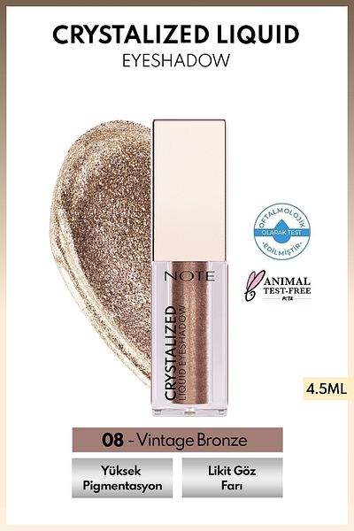 NOTE Crystalized Liquid Eyeshadow - 08 Metallic Eyeshadow Vintage Bronze