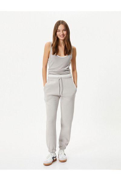 Koton Βαμβακερό άνετο Jogger Sweatpants - Με δέσιμο στη μέση και τσέπες