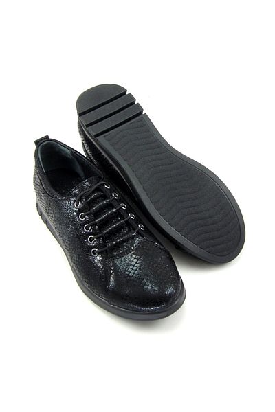 Erkan Saçmacı Pantofi casual din piele naturală Khloe Black Snake