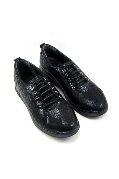Erkan Saçmacı Pantofi casual din piele naturală Khloe Black Snake