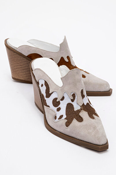 Zeynep Sıradağlı Papuci Western din piele pentru femei Valvent, alb, piele in...