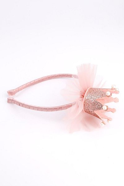Le Mabelle Rose Pearl Queen Tulle Girl's Crown
