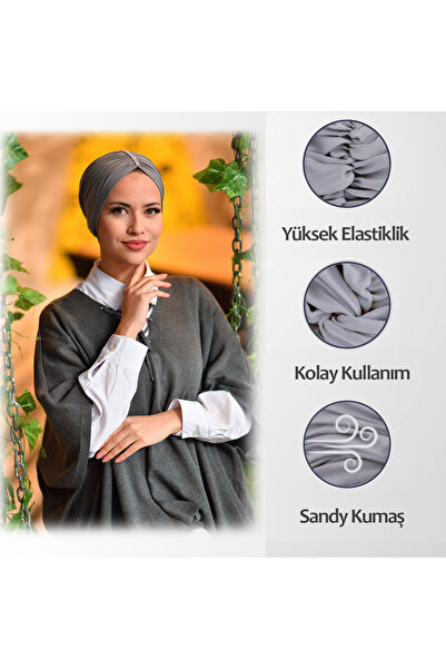 Sufirit Stone Detailed Drawstring Bonnet - Hijab Bonnet - Ready Scarf Bonnet Shawl - Design Models