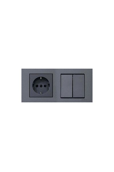 Tenda Ovivo Grano Smoked Grounded Socket Commutator Set