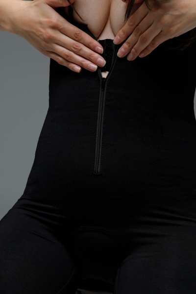 MİSTİRİK Dámský korzet Taverna Model Full Body Zpevňující šátek na zip Černá barva