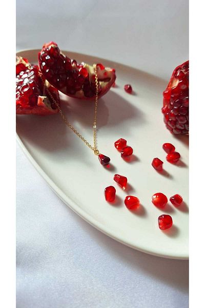 SOUL BY A&B Pomegranate Necklace Christmas Blessing Luck Necklace Pomegranate Necklace Gift Gift Necklace