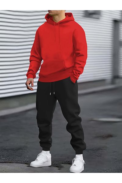 MODAVİBE Hooded 2 Thread Tracksuit Set - Oversize Kangaroo Pocket Winter