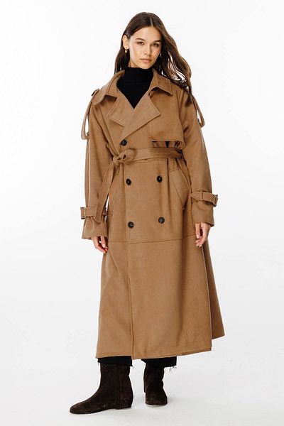 Hooopstore Καστόρινο Camel Trench Coat