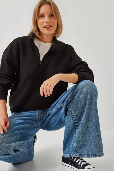 Bianco Lucci Dámská oversize mikina na zip 60351254