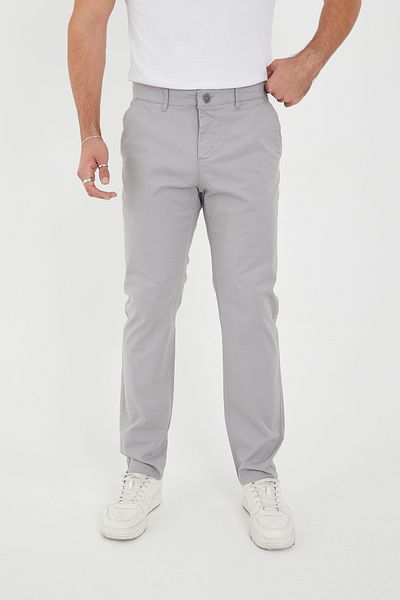BROCARD Men's Winter Regular Fit Lycra Adult Light Gray Chino Trousers