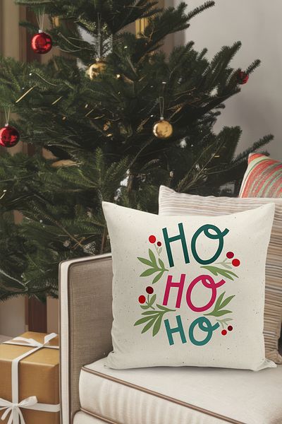 Filamente Christmas Themed Throw Pillow Cover / Christmas - Christmas Cushion Cover (Double-Sided Printed - Hidden Zipper)