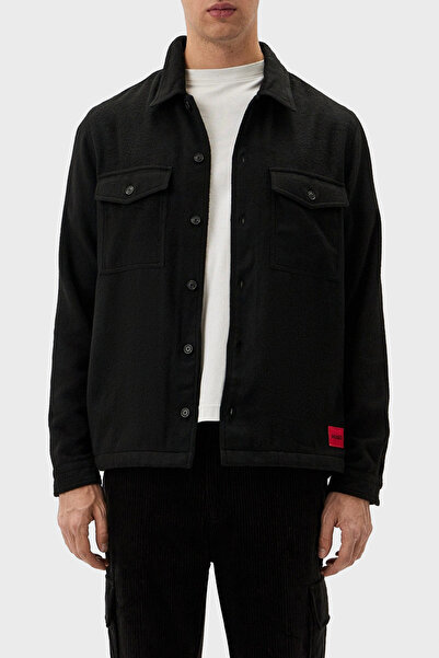 HUGO Yün Karışımlı Relaxed Fit Cepli Gömlek Erkek GÖMLEK 50527458 001