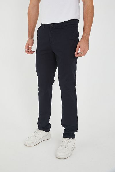 BROCARD Men's Winter Regular Fit Lycra Adult Navy Blue Chino Trousers
