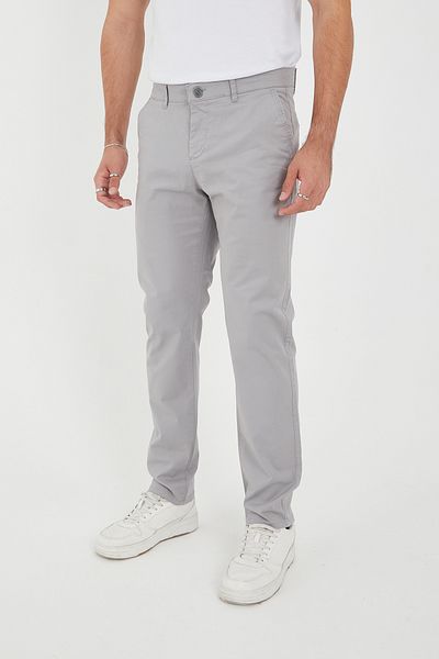 BROCARD Men's Winter Regular Fit Lycra Adult Light Gray Chino Trousers
