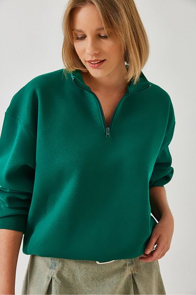 Bianco Lucci Dámská oversize mikina na zip 60351254