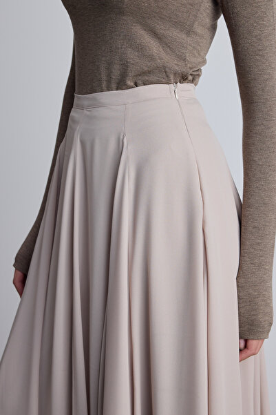 Manuka Beige Flounce Wide Skirt