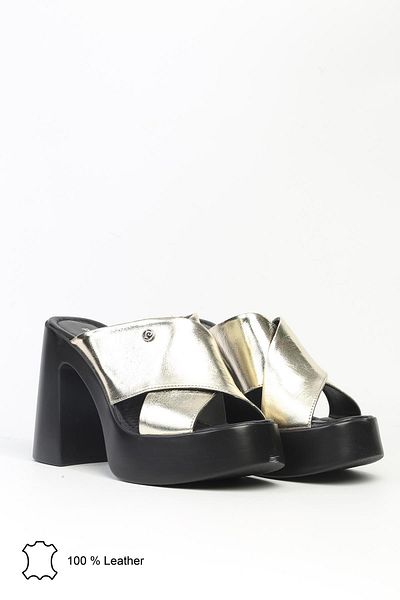 Pierre Cardin Gold Women's Leather Slippers Pck-5005