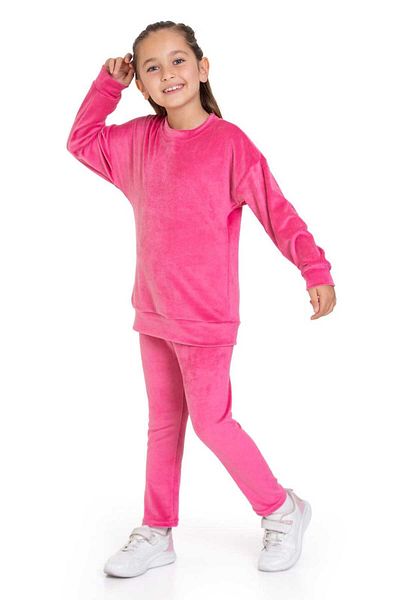My Kids Wear Velvet Basic Solid Color Children's Set