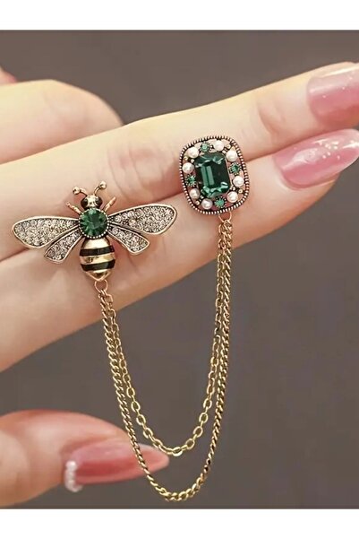 ERALLUX Zarif ve Şık Zincirli Arı Broş