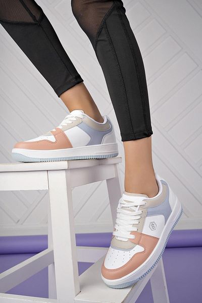 stilfest Casual Lace-Up Women's Sports Shoes White/Powder Sneaker