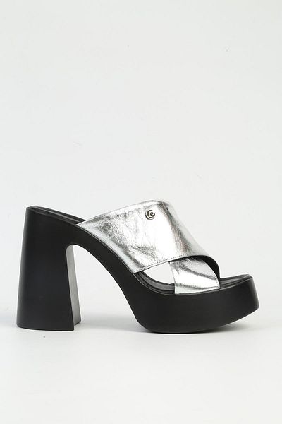 Pierre Cardin Pck-5005 Silver Women's Leather Slippers