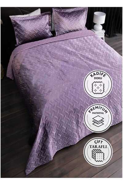 AKDOĞAN TEKSTİL ÖRTÜM QUEEN LİLA ÇİFT KİŞİLİK YATAK ÖRTÜSÜ
