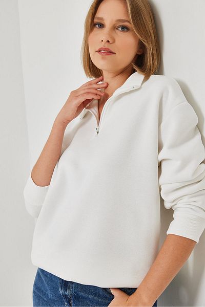 Bianco Lucci Dámská oversize mikina na zip 60351254