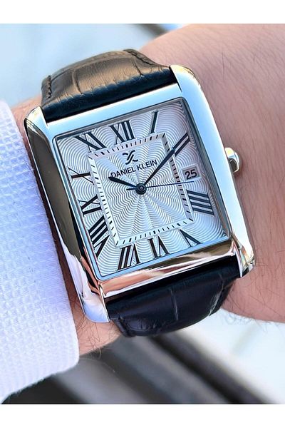 Daniel Klein 3 Atm Men's Watch with Leather Band - Calendar Dial, for Engagement and Groom Edk.13909.1