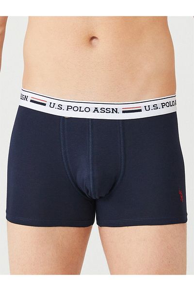 U.S. Polo Assn. US Polo Assn. طقم بوكسر رجالي باللون الأحمر والرمادي والأزرق الداكن مكون من 3 قطع