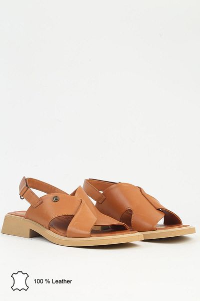 Pierre Cardin Tan γυναικεία δερμάτινα σανδάλια PCK-5017