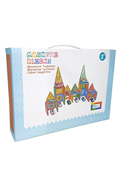 Magnetic مكعبات مغناطيسية لتطوير الذكاء، لعبة طائرة مع سيارة، 72 قطعة