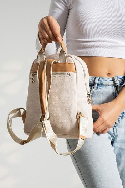 ImPolo Asian Cream Printing Women's Backpack Size 27X32
