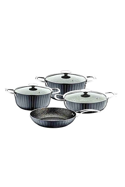 AROW Wayne 7-Piece Gray Granite Pot Set