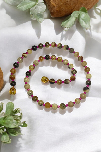 KehribarCo Baltık Kehribar Fosilli Çocuk Ve Bebek Kolye (35-38 cm) Hediyelik ...