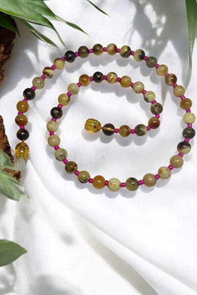 KehribarCo Baltık Kehribar Fosilli Çocuk Ve Bebek Kolye (35-37 cm) Hediyelik ...