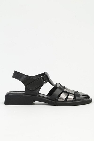 Pierre Cardin Μαύρα γυναικεία δερμάτινα σανδάλια PCK-5015