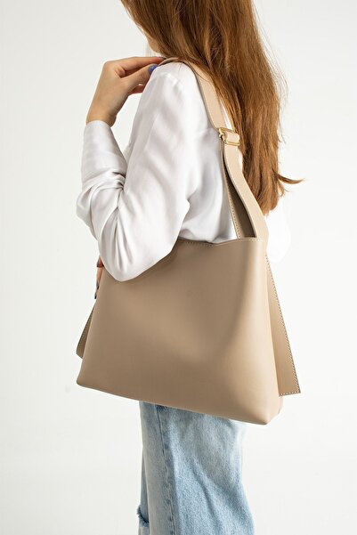 NBİBAGS Γυναικεία Vision Puppy Soft Leather Hand and Shoulder Shopper Bag Ρυθ...