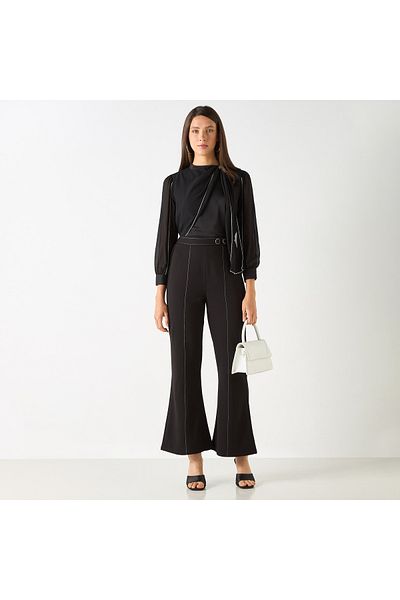 Iconic Solid Regular Fit Flexi Waist Trousers