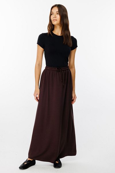 Hooopstore Ελαστική μέση Bitter Brown ίσια φούστα