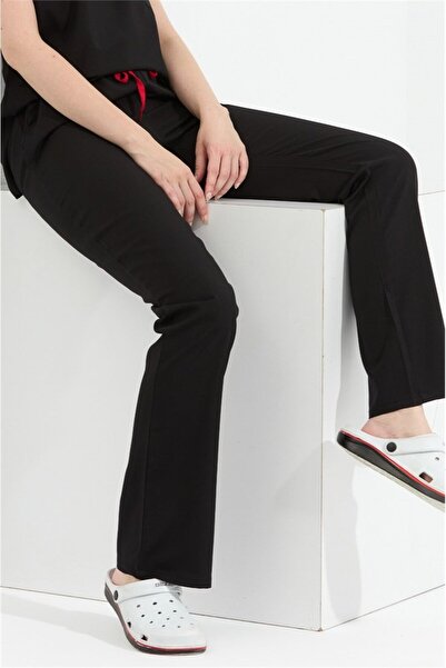 Çatı Medikal Happiness Spaniard - Likralı Doktor Hemşire Scrubs Tek Alt Cerrahi Forma (KADIN), Siyah