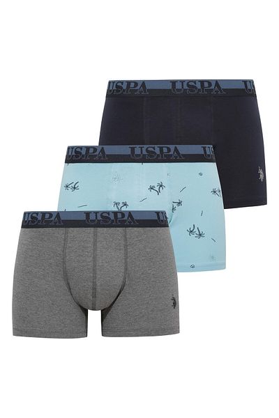 U.S. Polo Assn. Η.Π.Α. Polo Assn. Ανδρικό μπόξερ 3 τεμαχίων Blue-Navy-Anthracite Melange