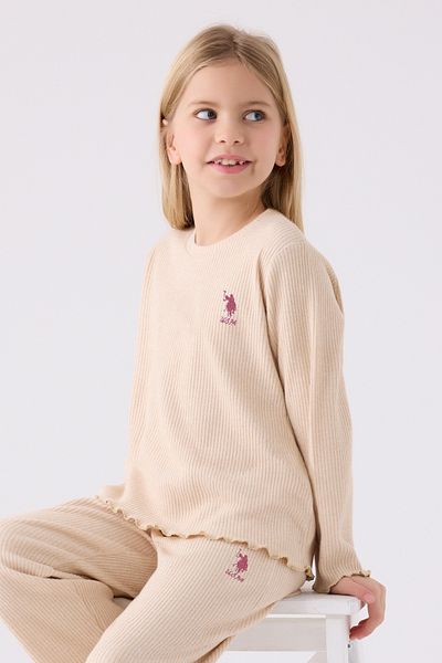 U.S. Polo Assn. Κοριτσίστικο Σετ Δυο Τεμαχίων - Sand Color, Us1986-4
