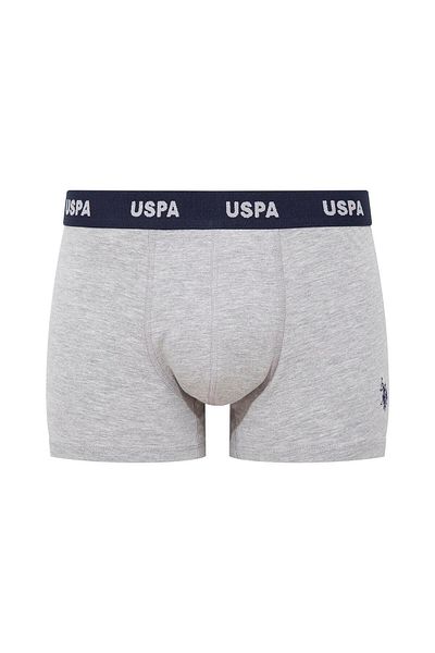 U.S. Polo Assn. Men's Gray Melange-Burgundy-Printed 3-Piece Boxers