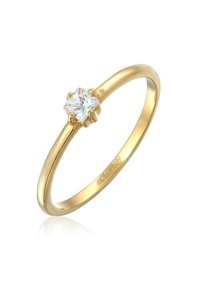ELLI Ring Ladies Engagement Ring Solitaire Classic With Zirconia In 925 Sterling Silver