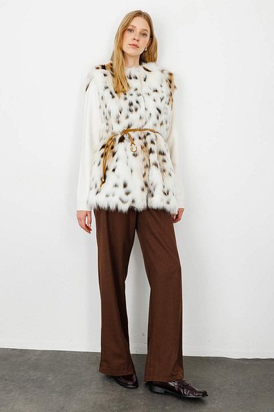 Hooopstore Vestă limitată din blană de leopard