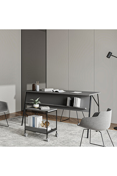 lagomood Ella Ofis Masa Takımı 150cm Antrasit