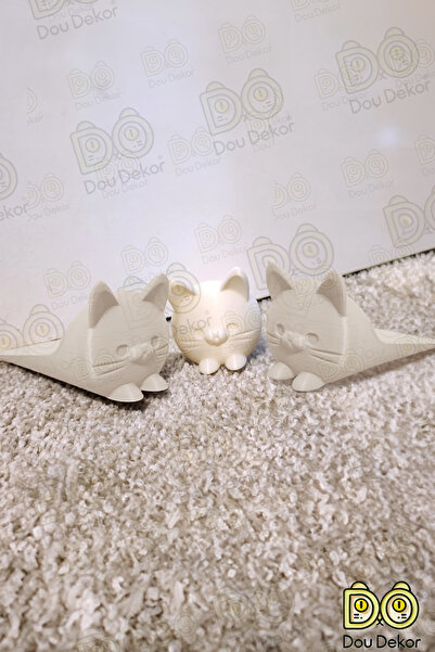 doudekor Kedi Kapı Stoper 3'lü Set  | Şirin, Güvenilir ve İşlevsel Kapı  Tutu...