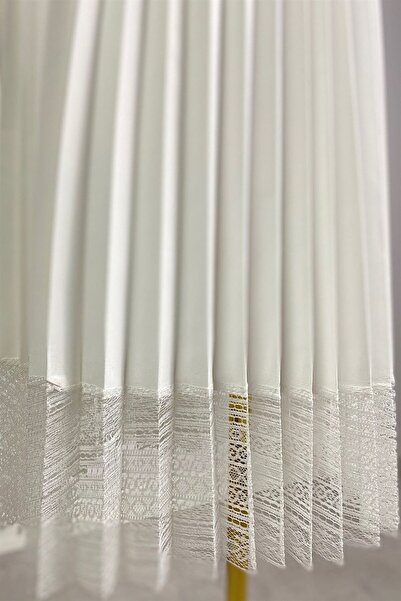 gesmoda G0015 Dantel Detay Piliseli Elbise Beyaz